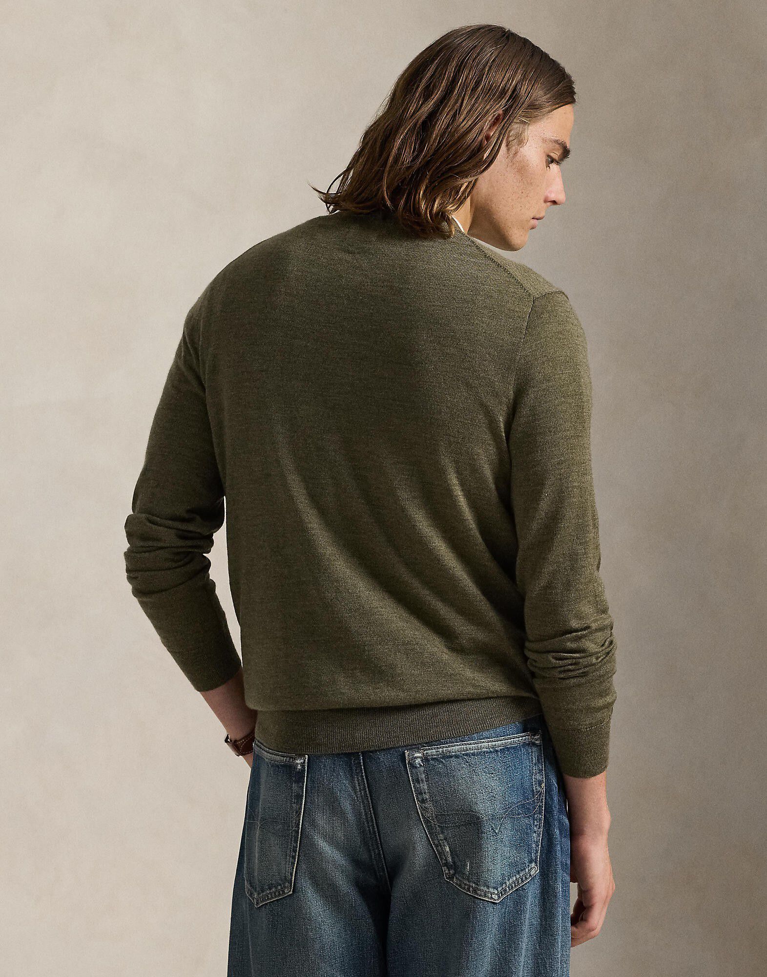 Slim Fit Washable Wool Crewneck Sweater