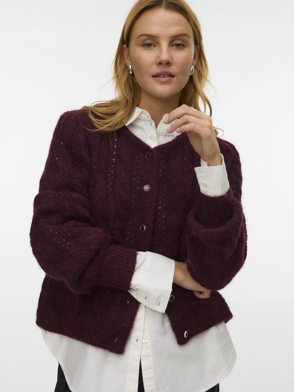 VMGABRIELLE LS O-NECK CARDIGAN BTQ