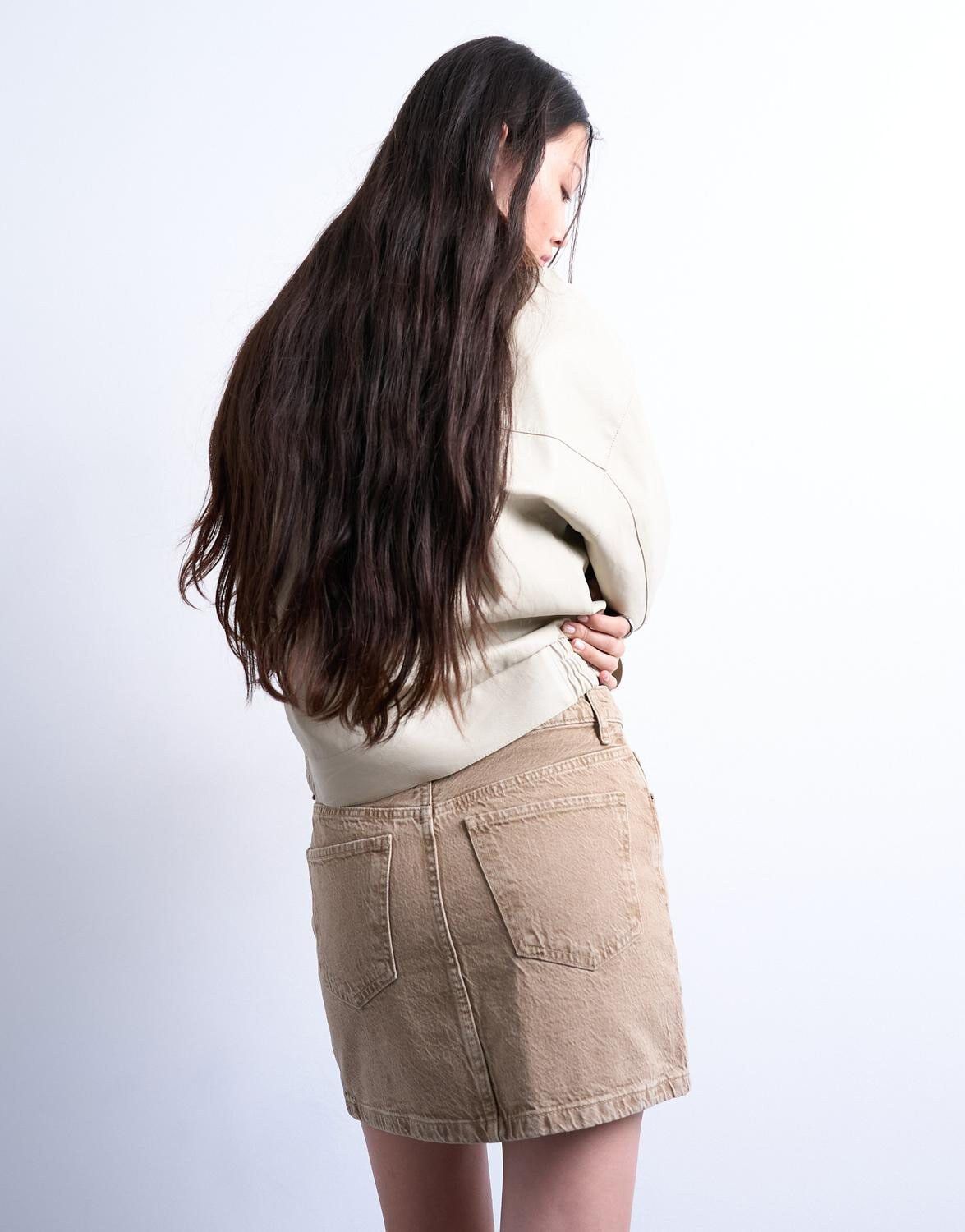 Tssinna Mini Pelmet Denim Skirt