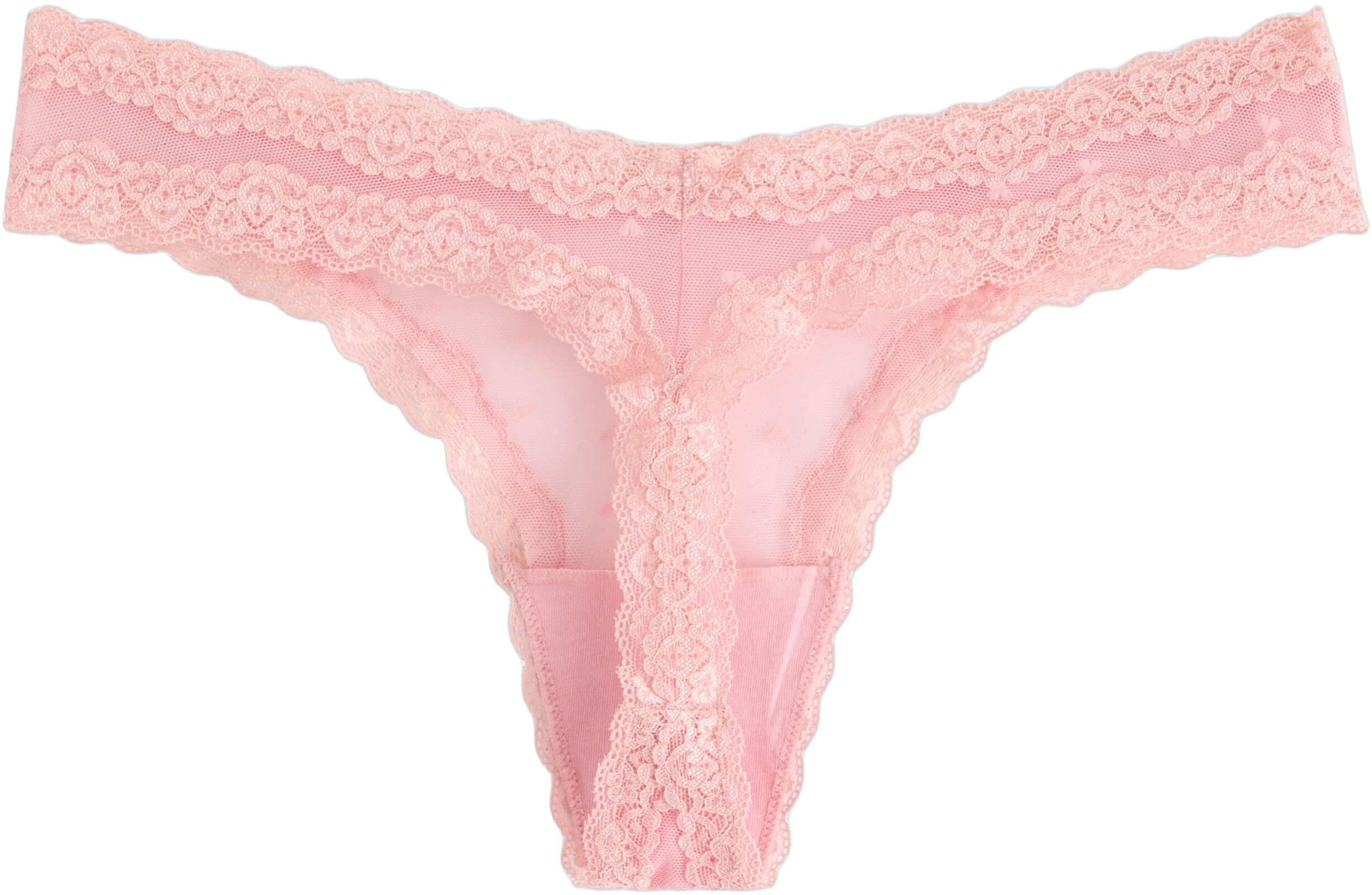 Stringtrosor i mjuk spets med l&aring;g m