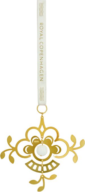 Forgyldt juleornament, blomst