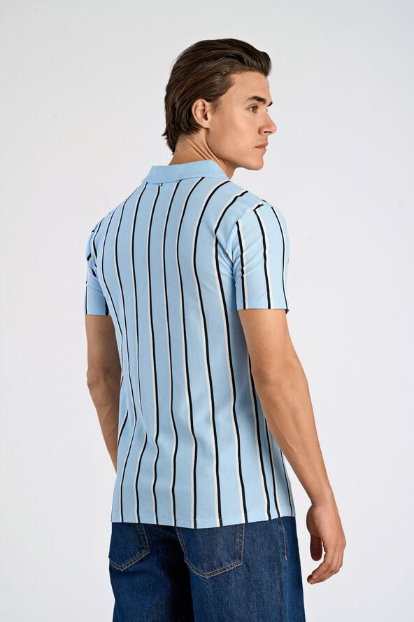Striped piqué polo shirt S/S
