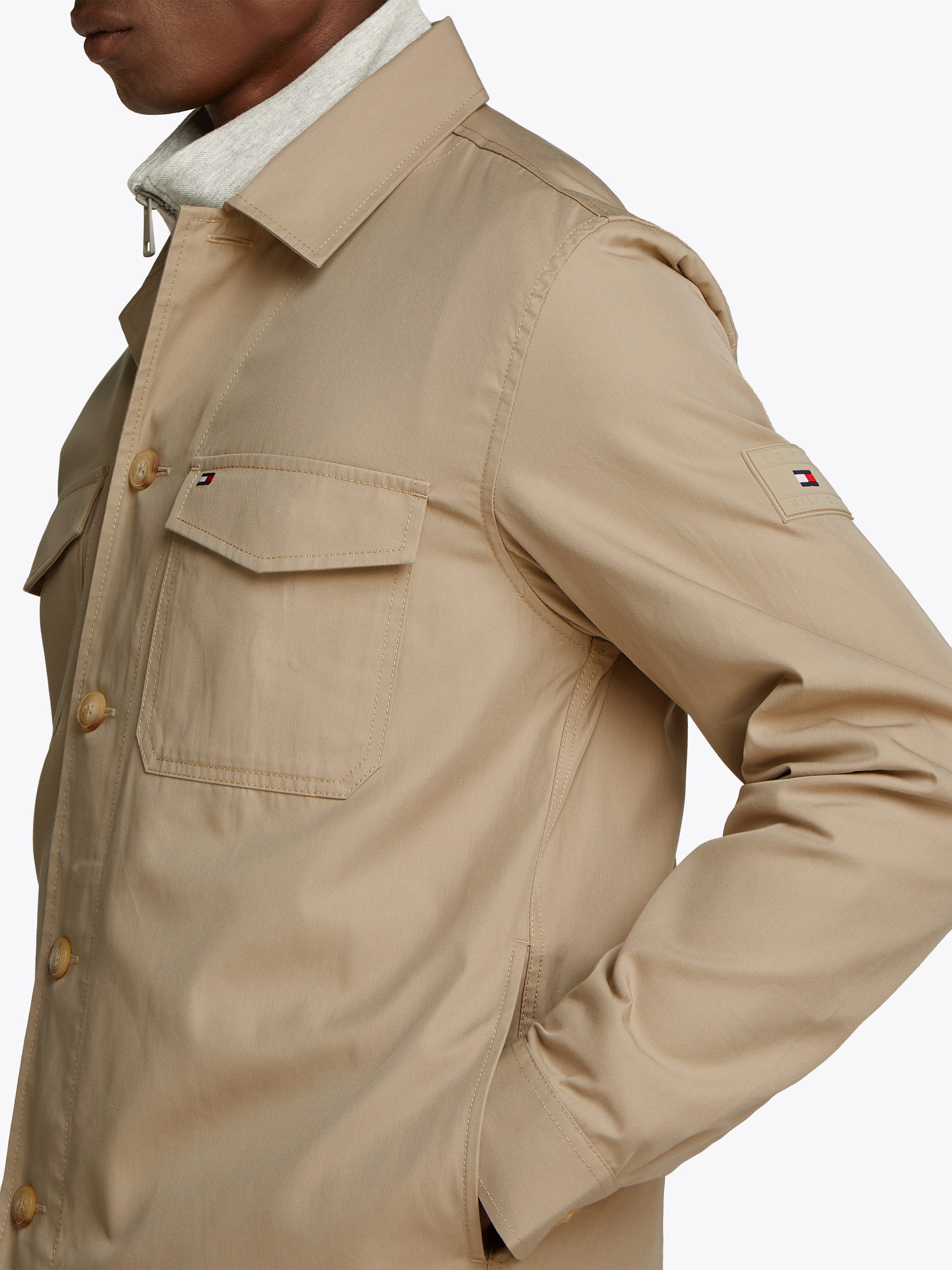 Flag Embroidery Twill Shirt Jacket