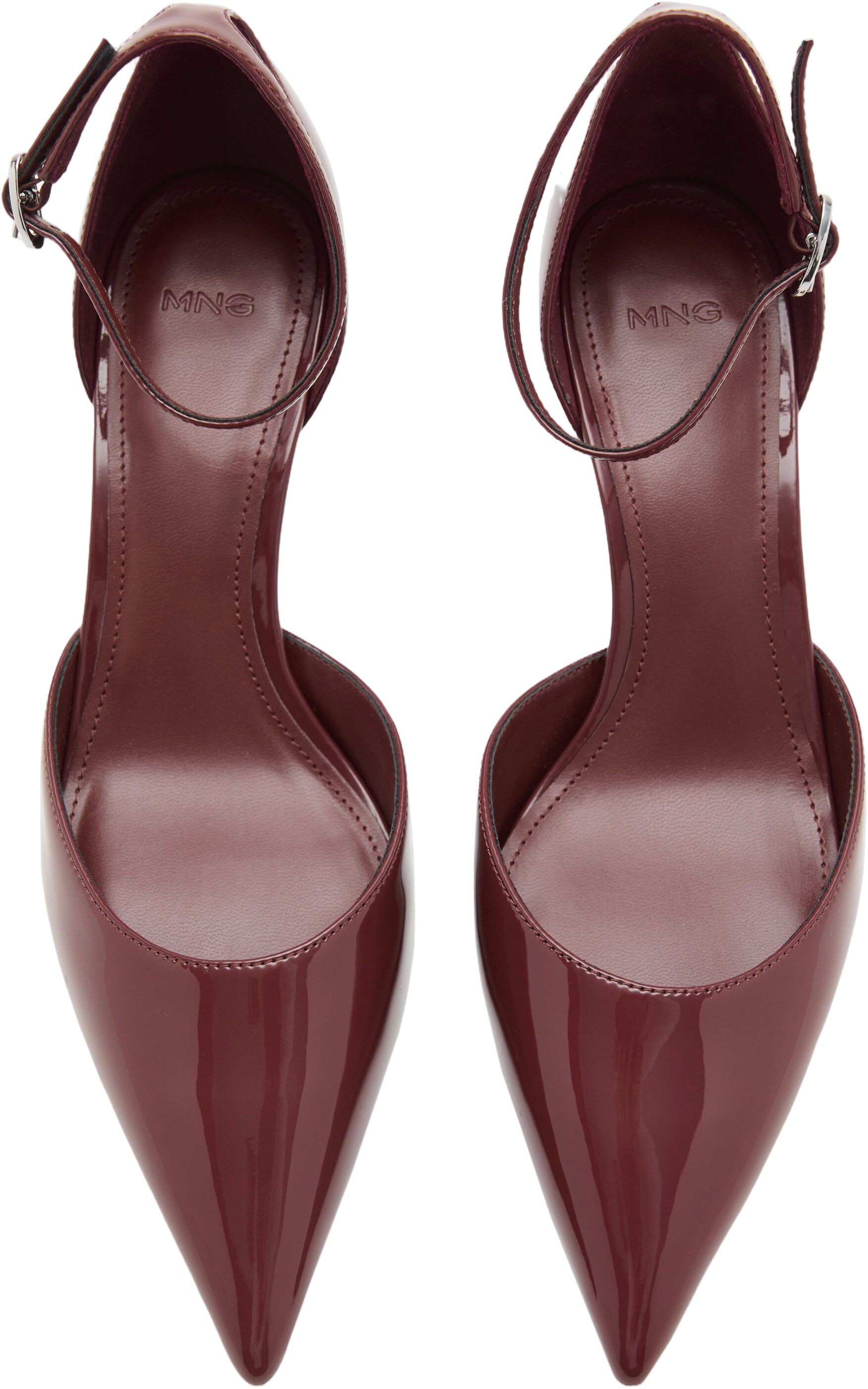 Kitten-heeled shoes with ankle stra