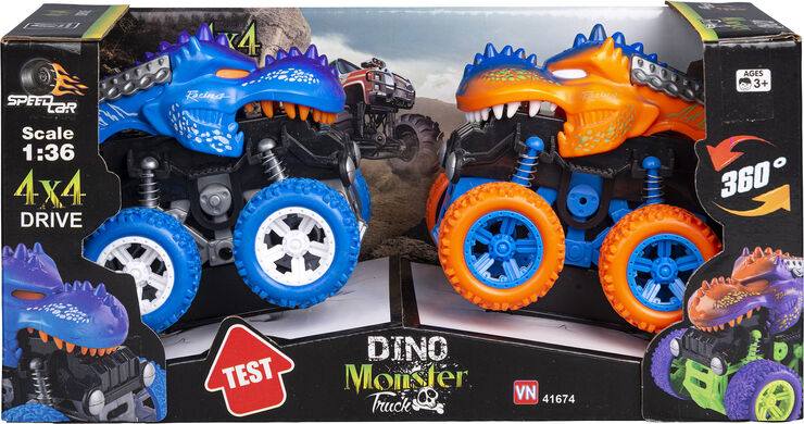 2-PAK DINO MONSTER TRUCK