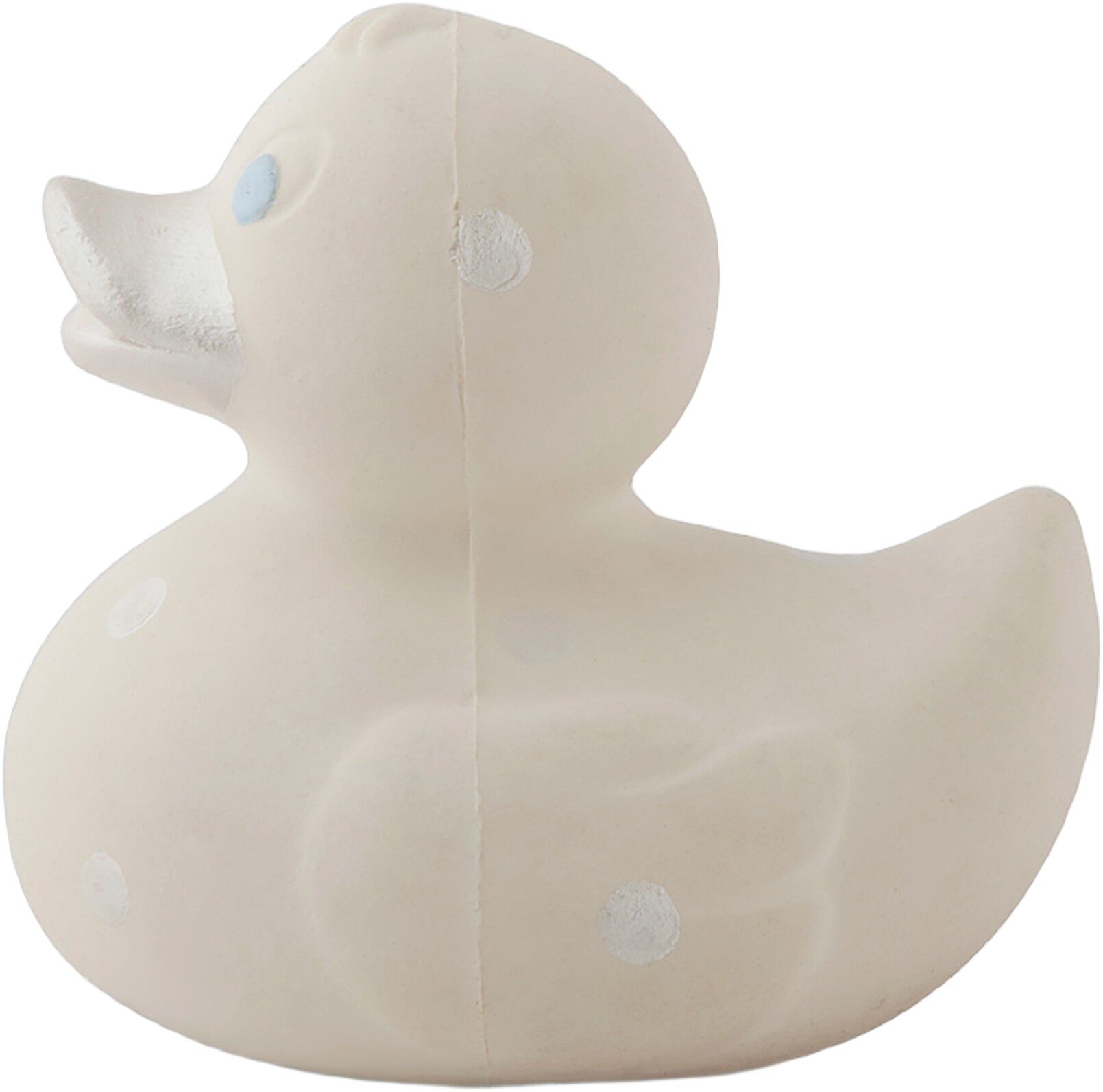 Oli & Carol - Lille Badeand - Hvid m. s&oslash;lv prikker 8cm.