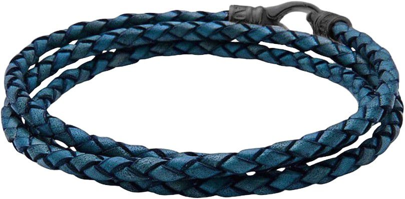 Men's Blue Wrap Around Leather Bracelet
