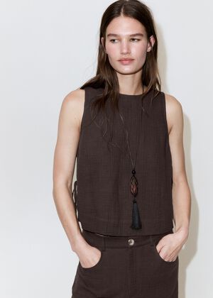 Side-tie batiste top
