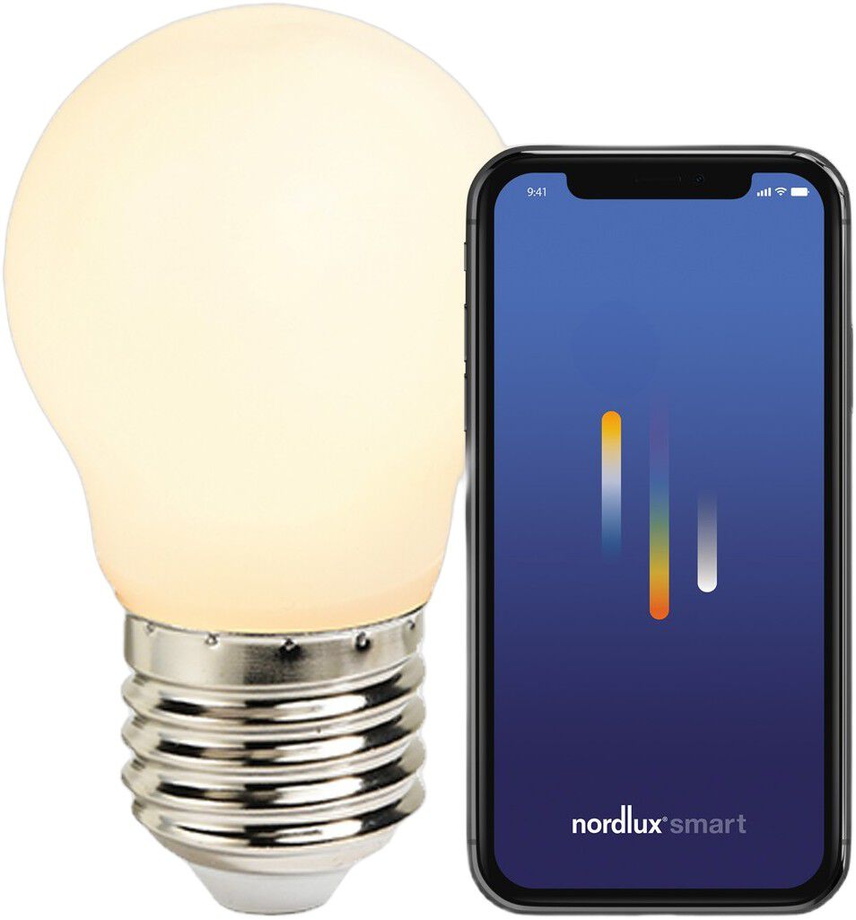 Smart E27 G45 2200-6500 Kelvin 560 Lumen P&aelig;re Hvid