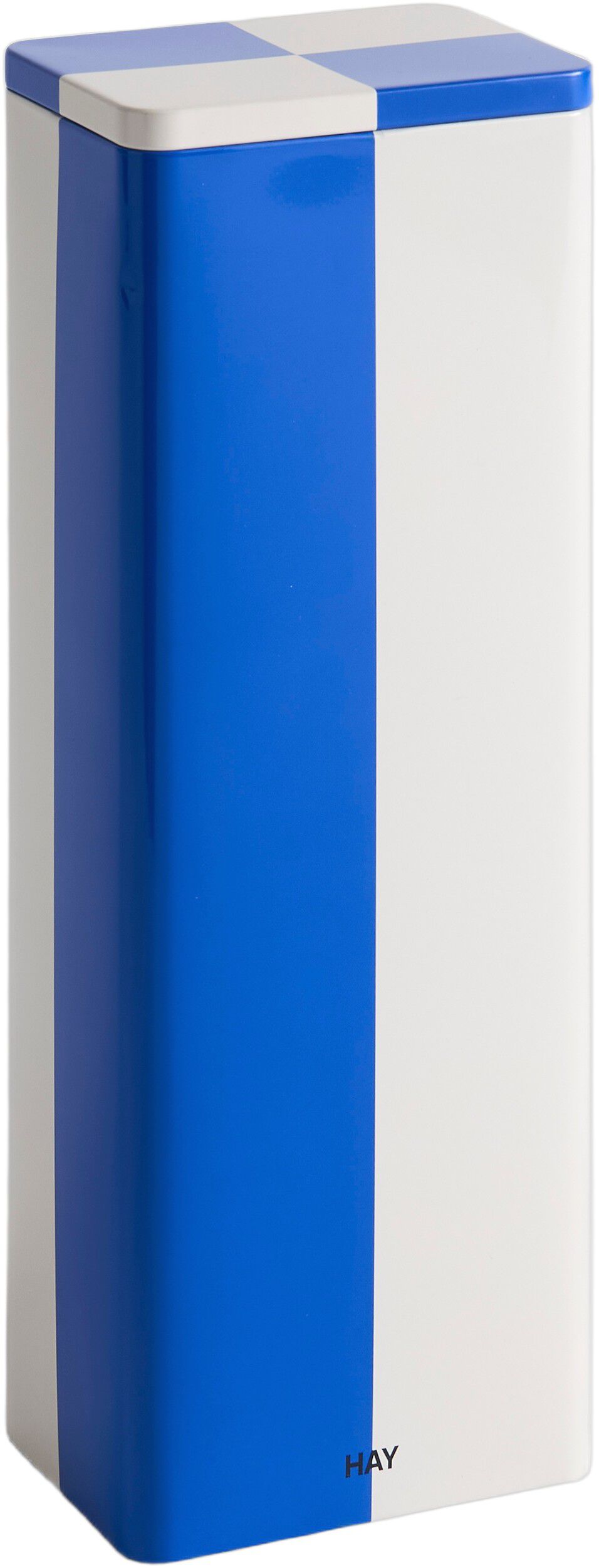 Tin Container-Slim-Blue and off-white