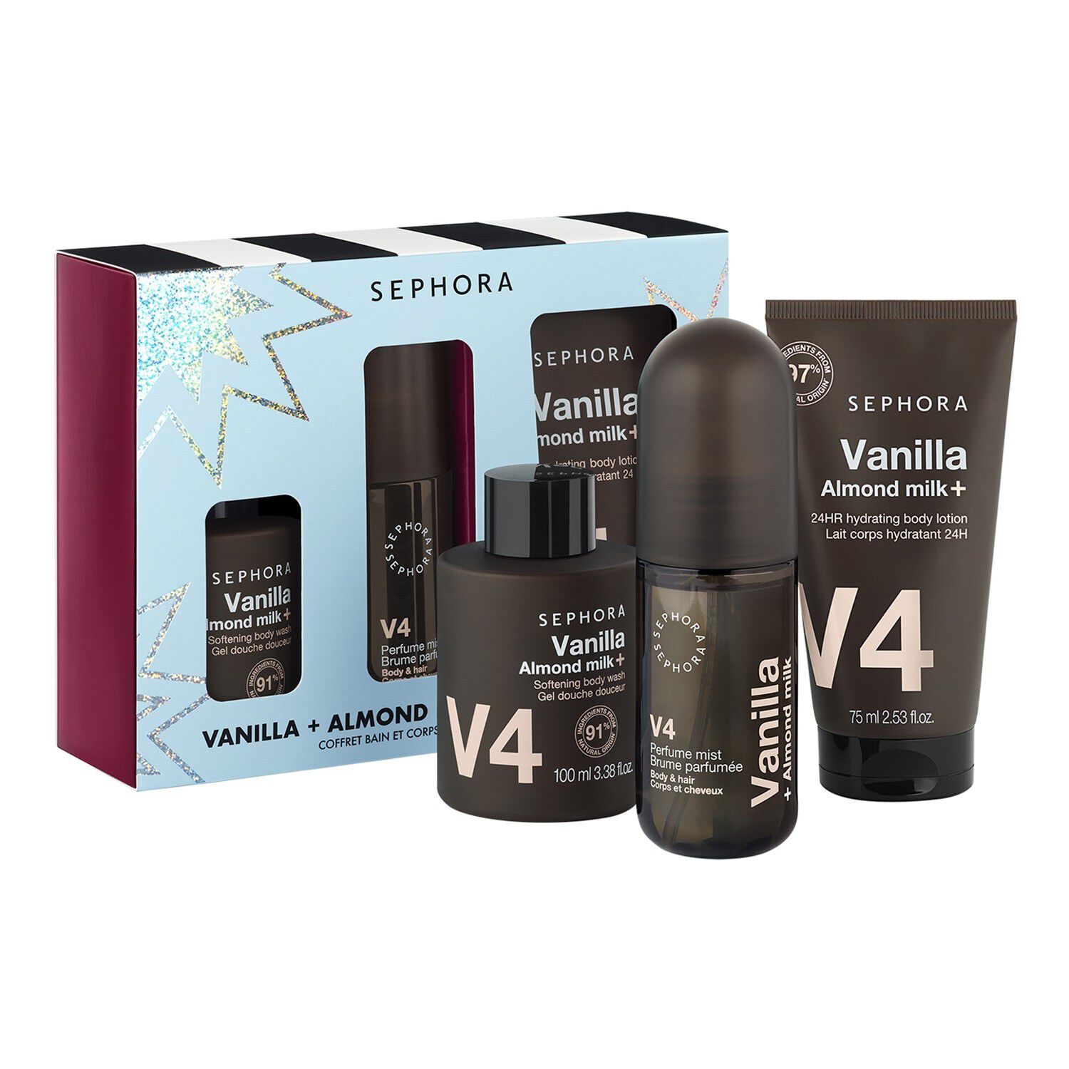 Vanilla + Almond Bath & Body Set - Set med kroppsv&aring;rd