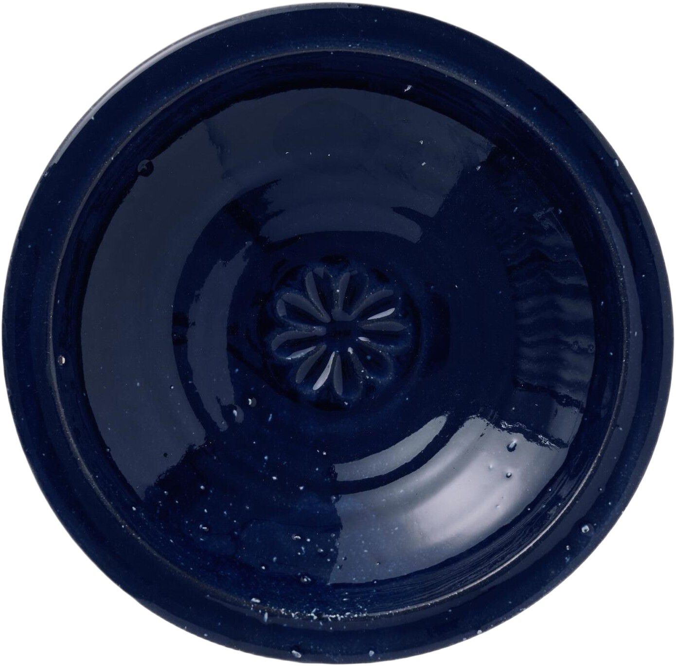 Sk&aring;l m/blomst bl&aring; rustik Avignon