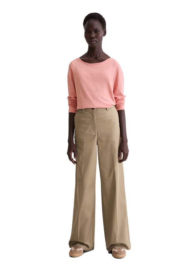 T-shirt, long sleeve, boat neck