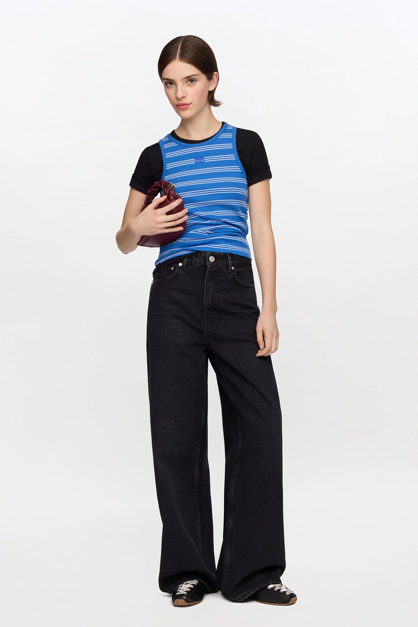 Soft cotton rib stripe tank