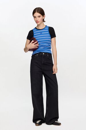 Soft cotton rib stripe tank