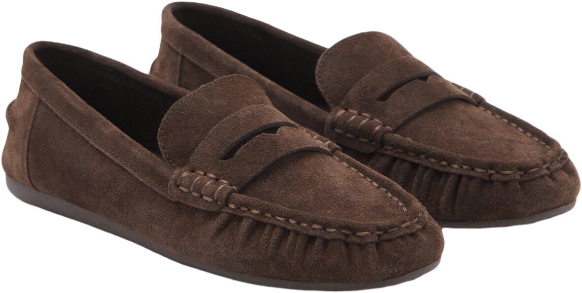 Suede penny loafers
