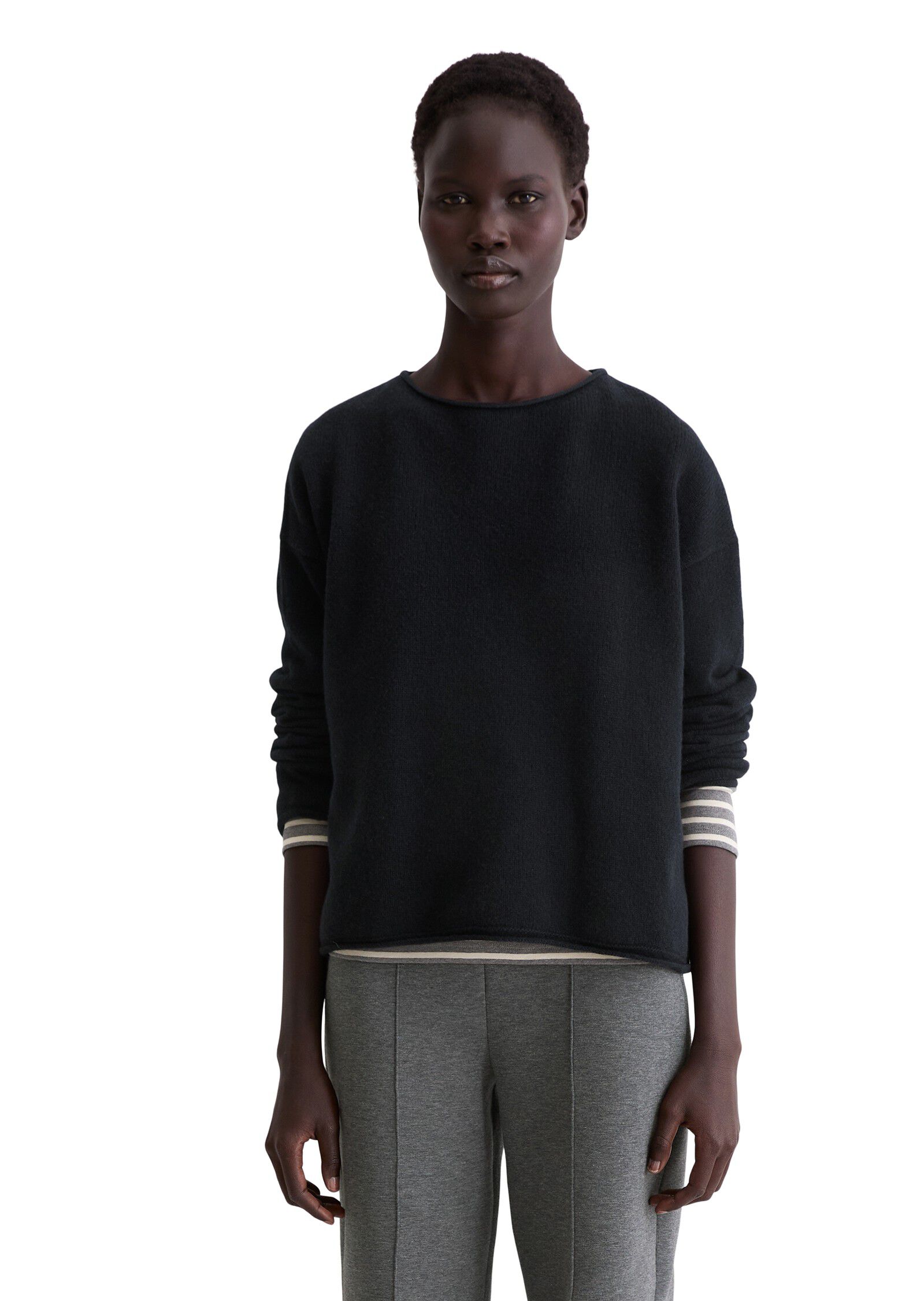 Pullover, longsleeve, boat neck