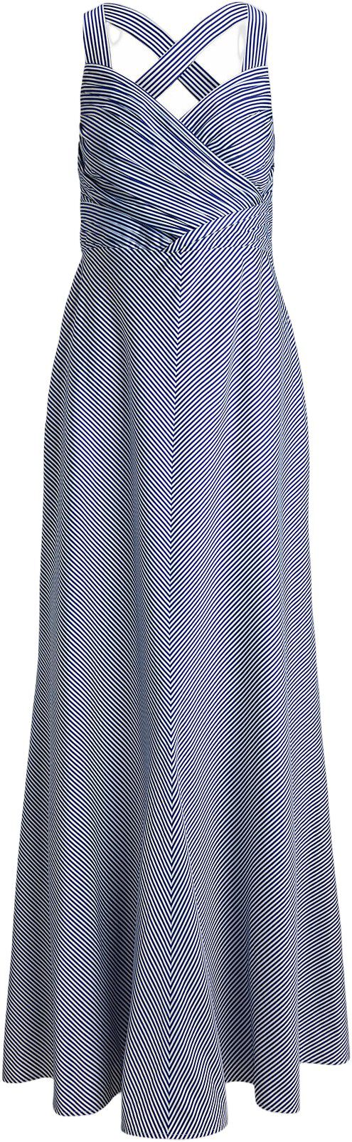 Striped Pleated Taffeta Sleeveless Gown