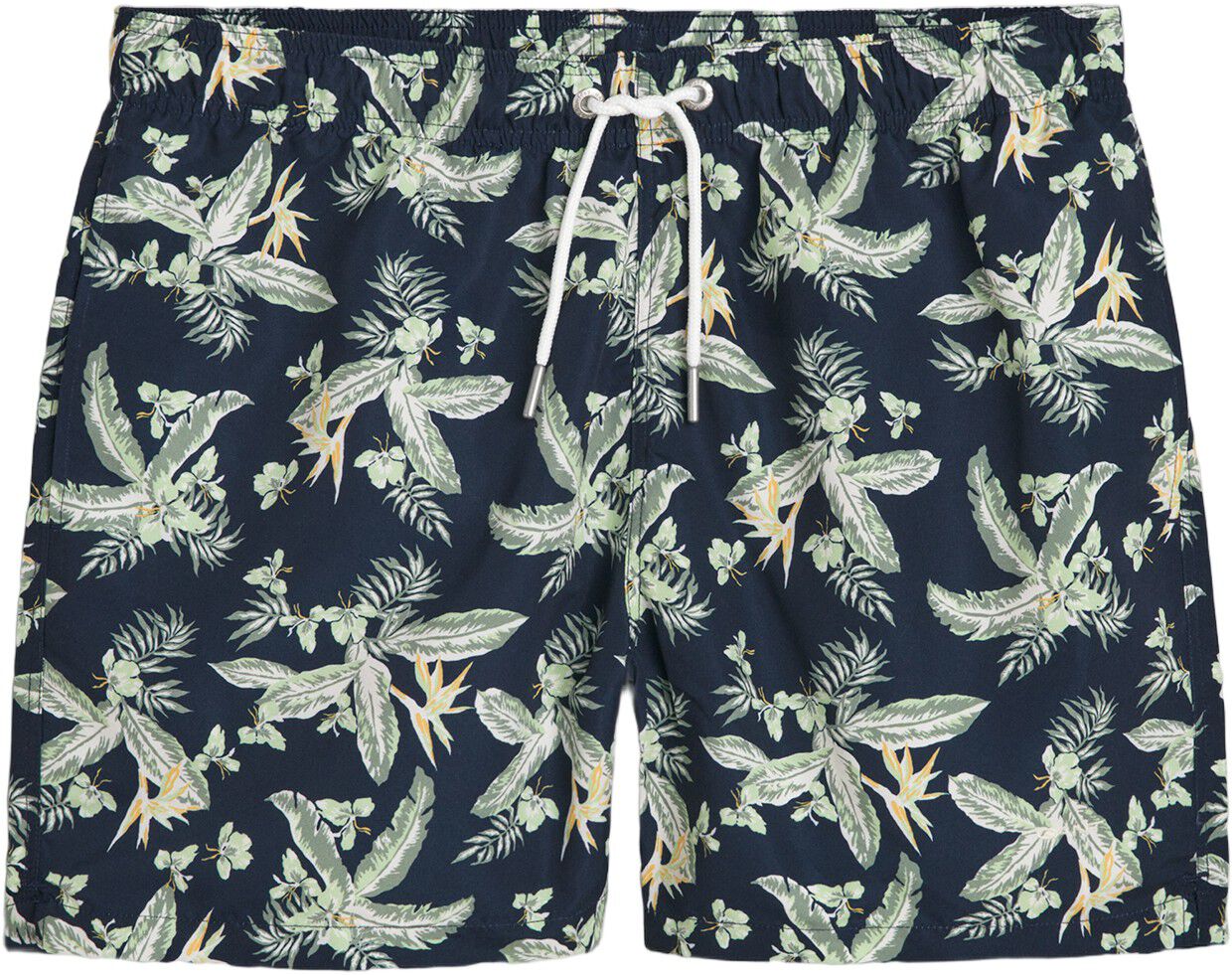 TROPICAL LEAVES PRINT SWIM SHORTS