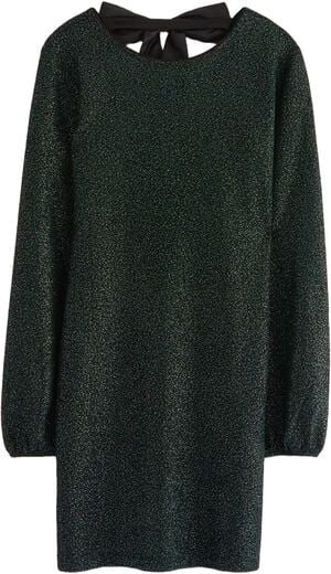 Long-sleeved dress in glittery jers
