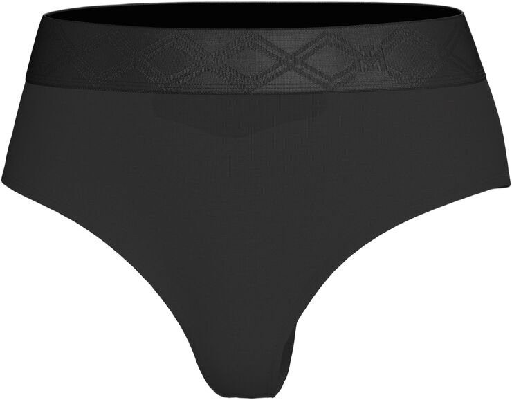 Thong with elastic waistband