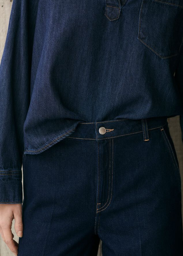 High-rise wideleg jeans rinse wash