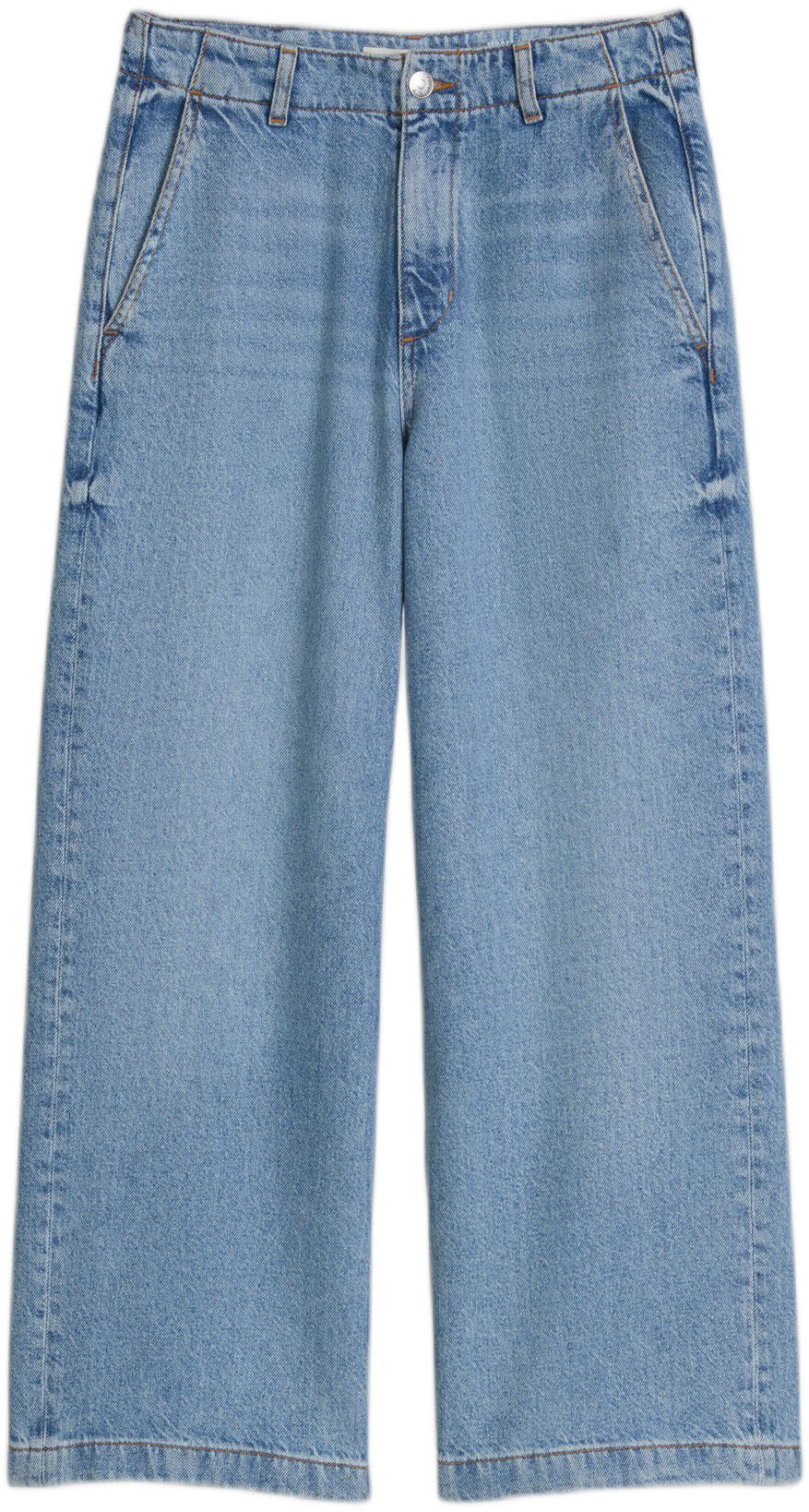 Denim trouser, wide fit, cropped le