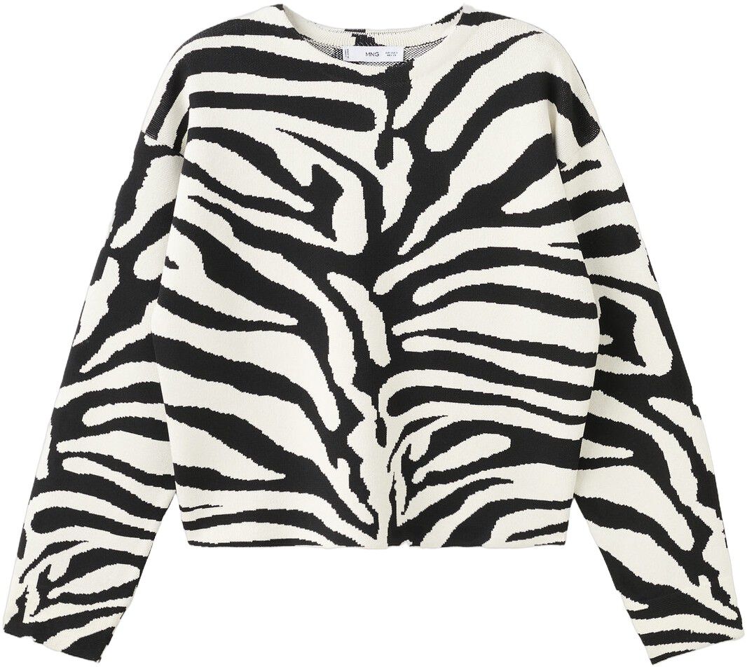 Zebra print knit sweater