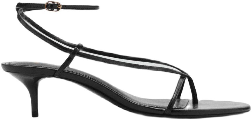 Heeled sandals with thin strap