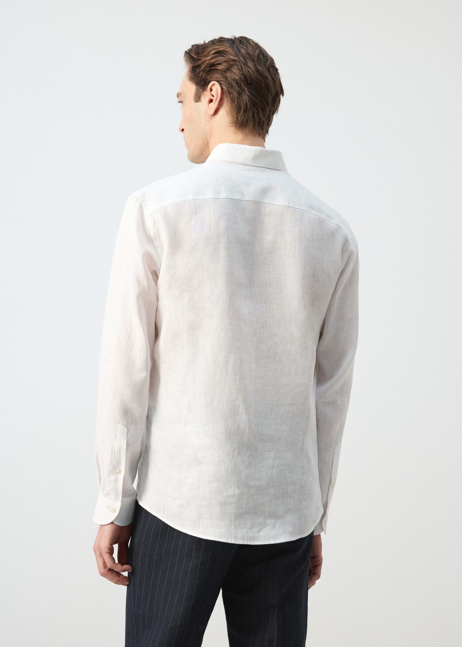 Regular-fit 100% linen shirt