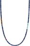 Blue Lapis Heishi Necklace with Tiger Eye and Turquoise