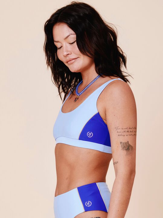 Agung Colorblock sporty bikini top - Nero