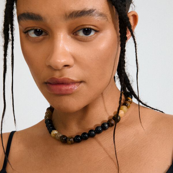 UNFOLD necklace gold-plated/brown