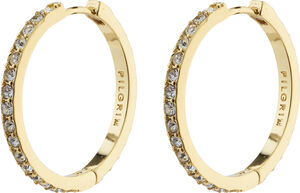 EBNA large crystal hoops gold-plated