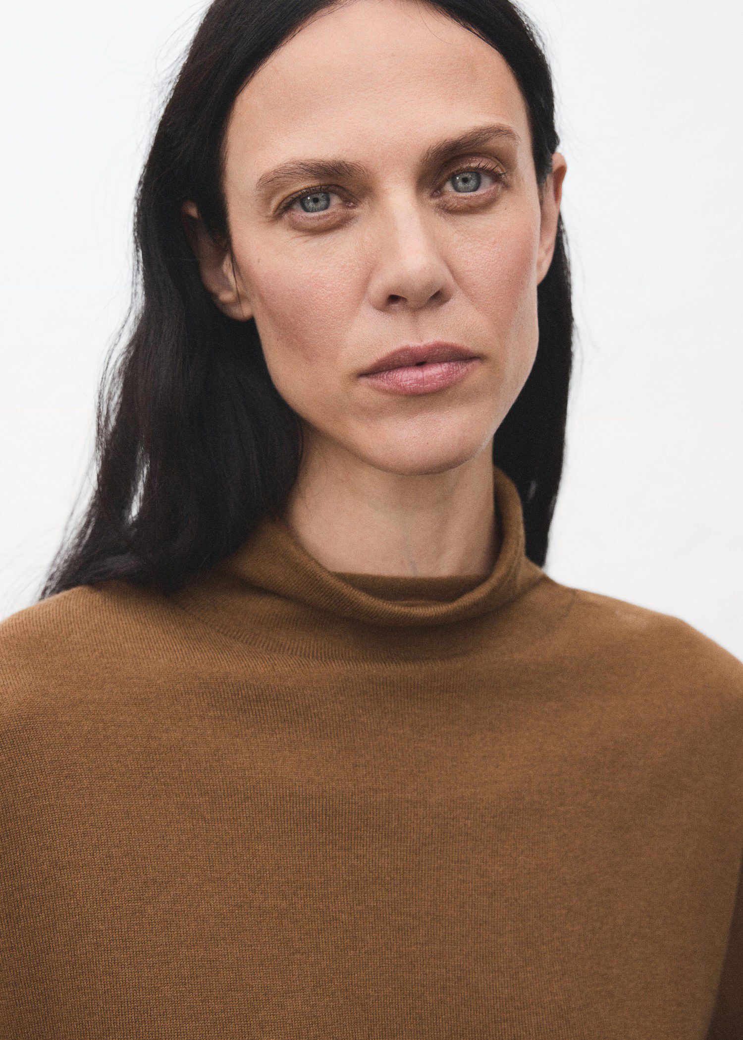 Cable-knit turtleneck sweater