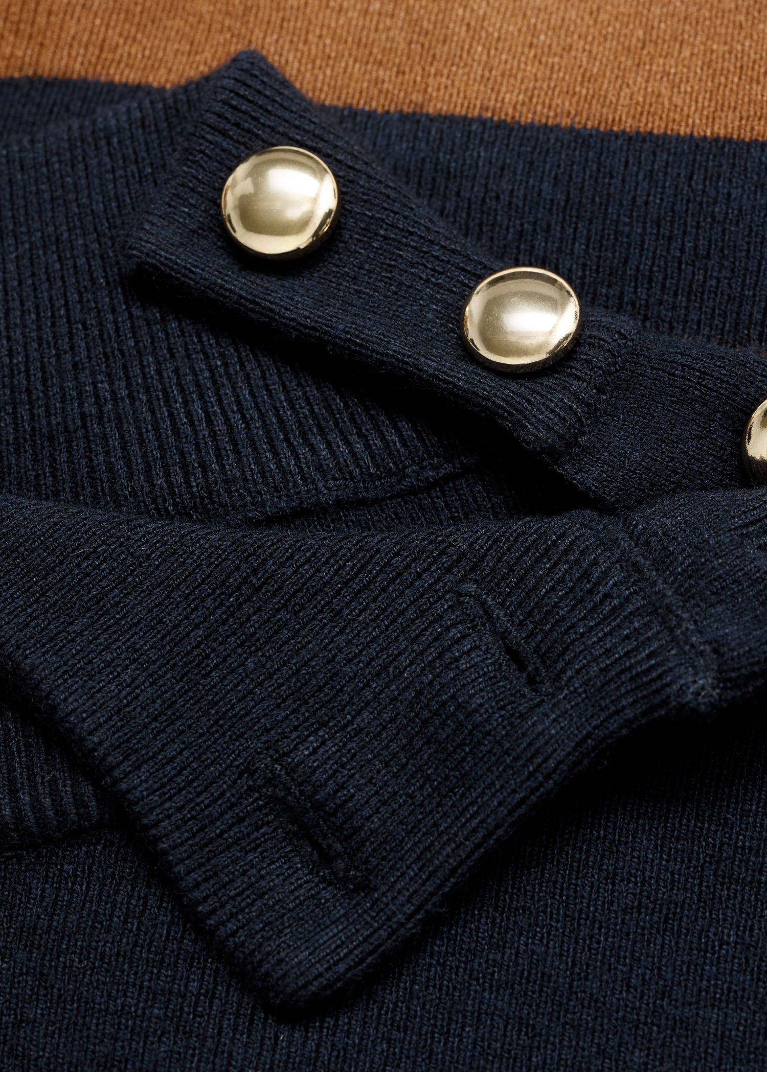 Perkins-neck sweater with button