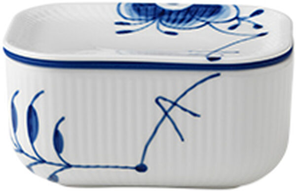 Blue Fluted Mega smörask med lock 42 cl