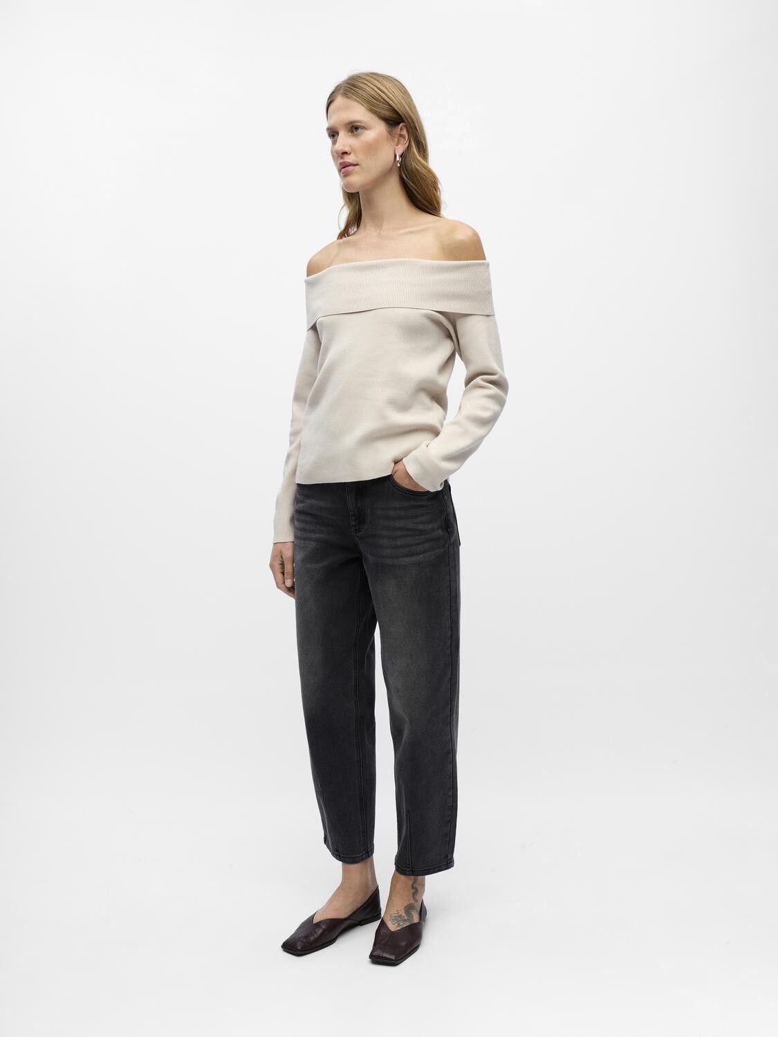 OBJREYNARD L/S RE OFF SHOULDER KNIT