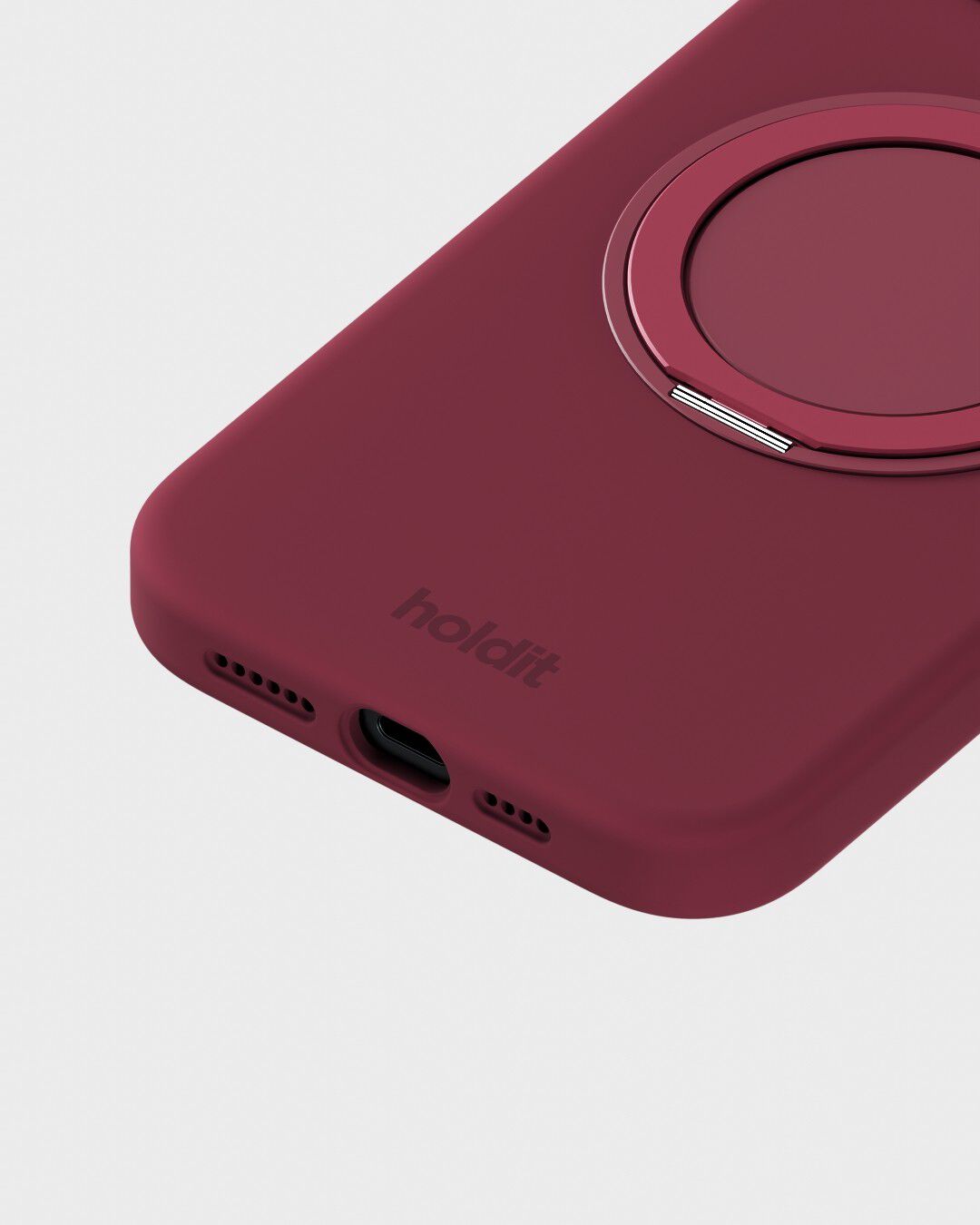 Silicone Stand Case iPhone 15 Red Velvet