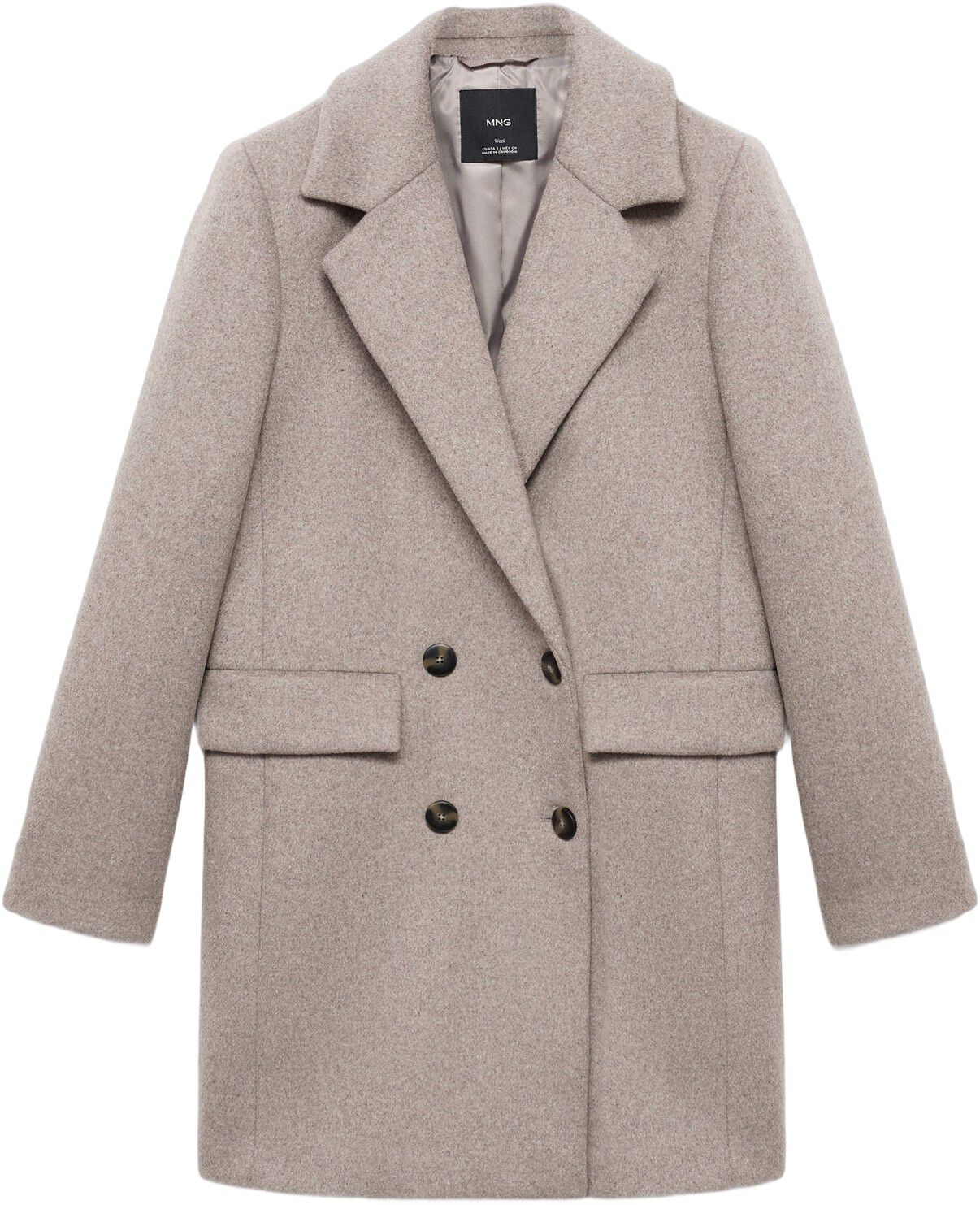 Double-breasted wool coat
