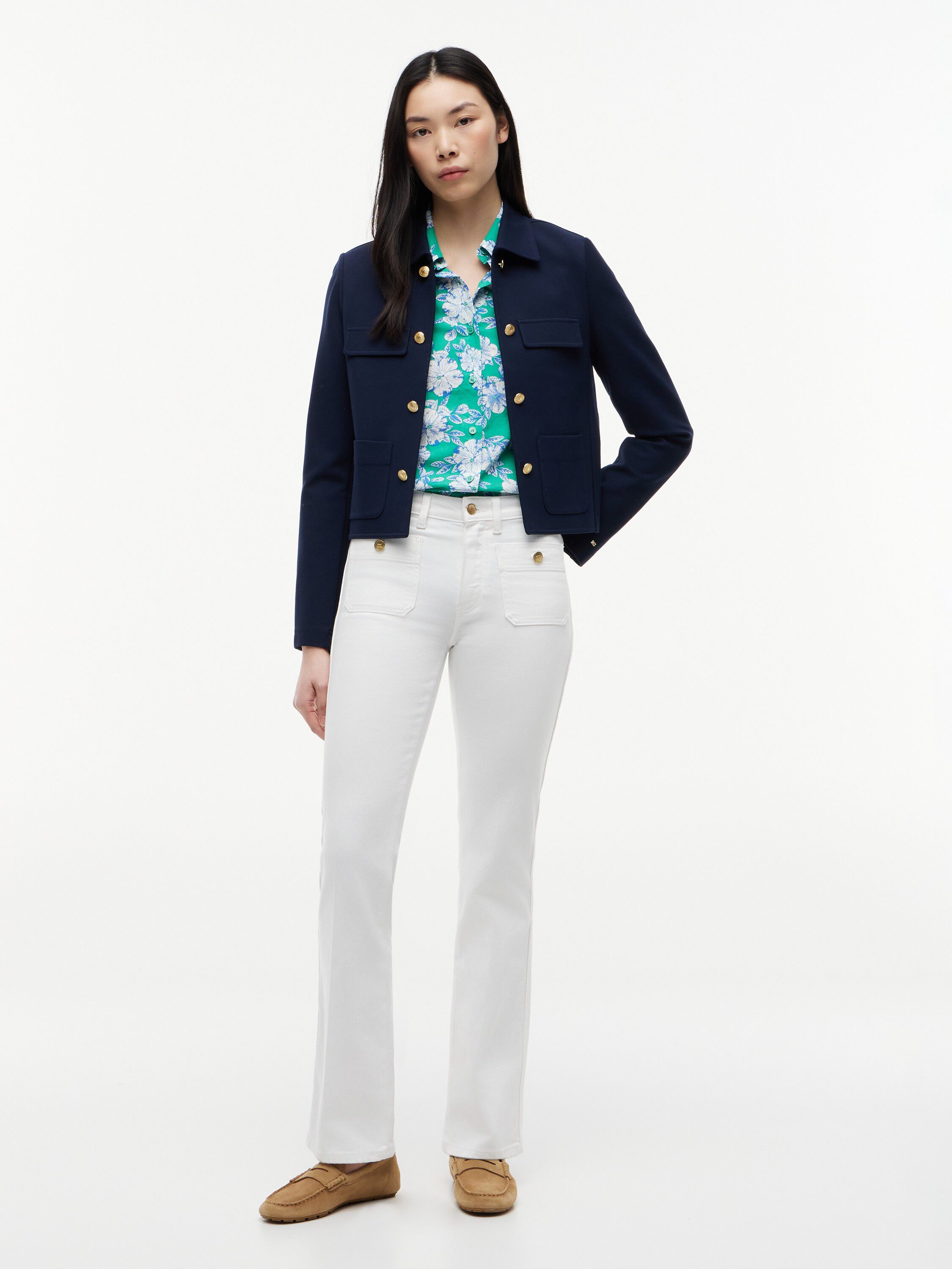 Suede Enamel Flag Driver Shoes