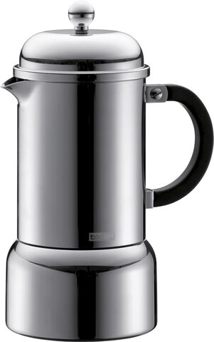 Espressomaskin, spis, 6 koppar, 0,35 l, 12 oz, rostfritt stål