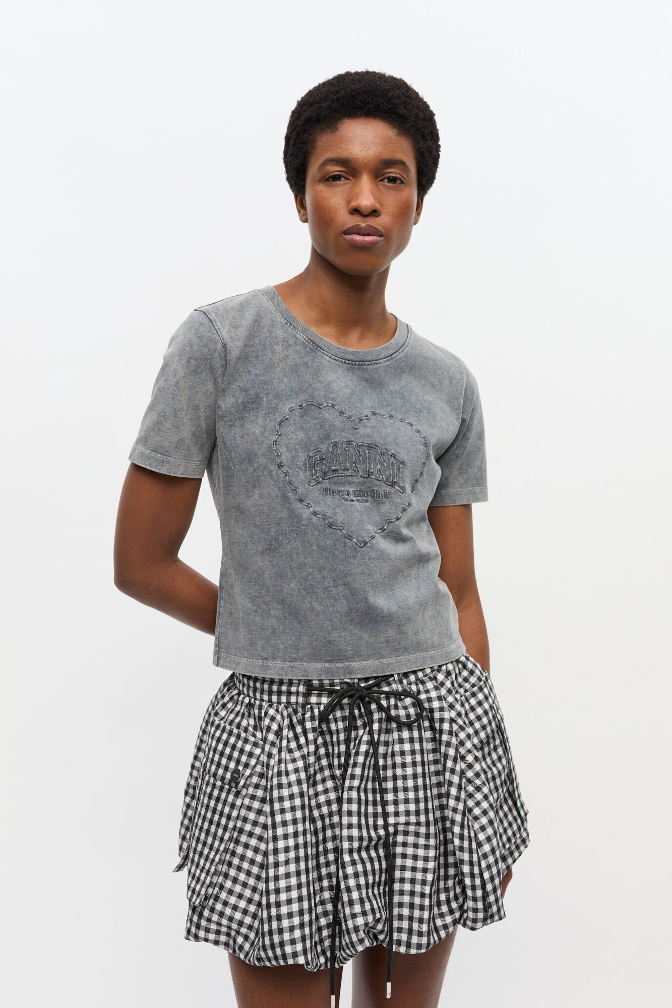 Heavy Cotton Jersey Heart Small T-S