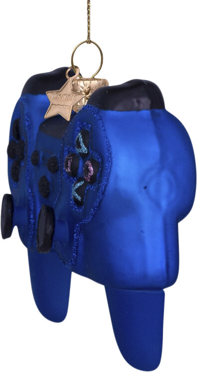 Ornament glass blue matt controller H9cm