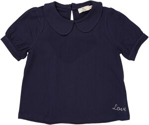 SOLID BLOUSE W. COLLAR SS