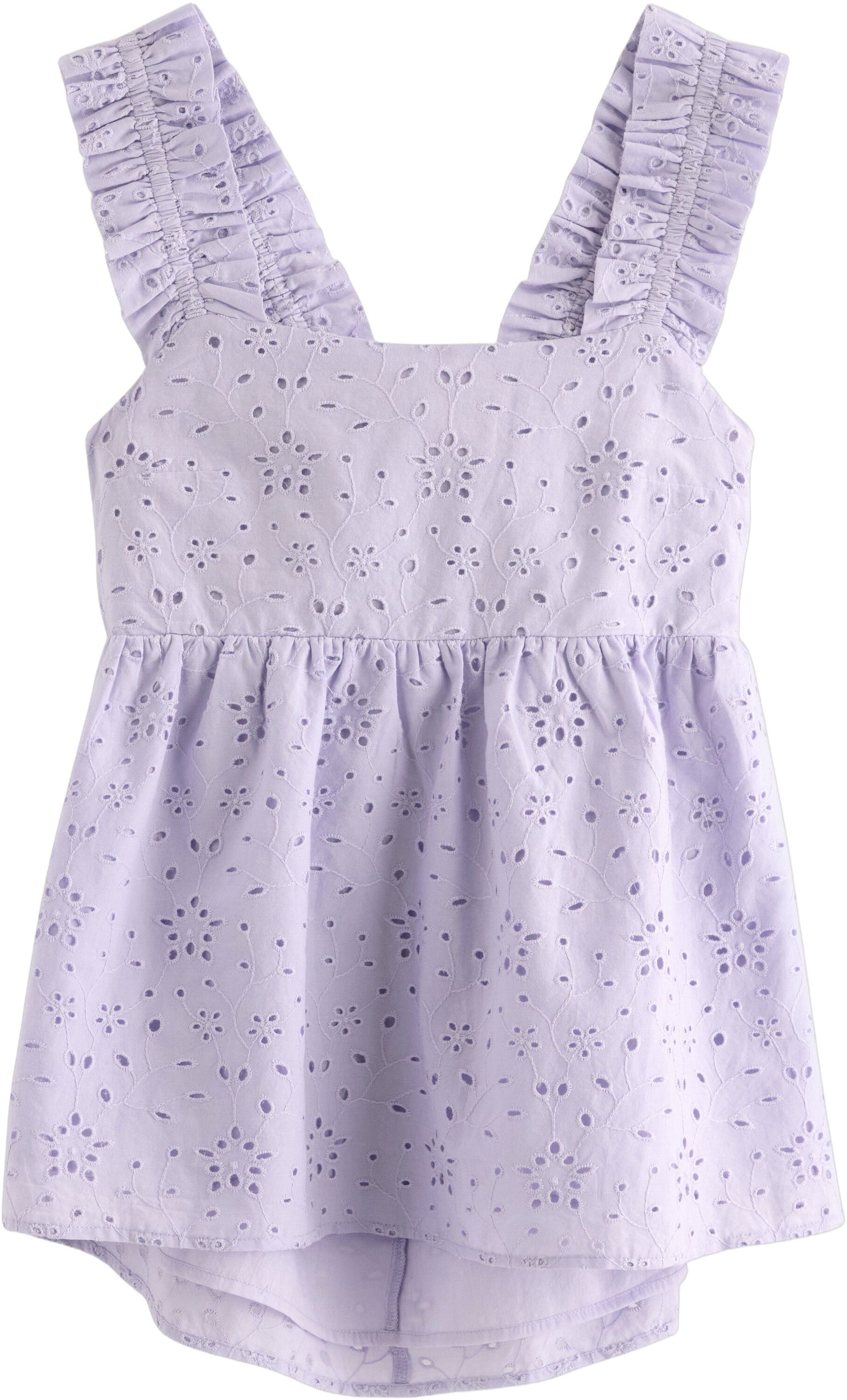 Sleeveless blouse with broderie ang