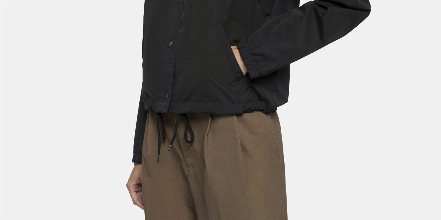 OAKPORT CROPPED COACH JACKET W BLAC