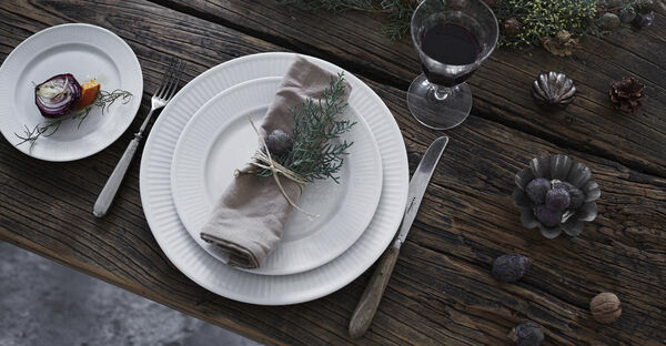 "Tallerken flat Plissé 28 cm Hvit"