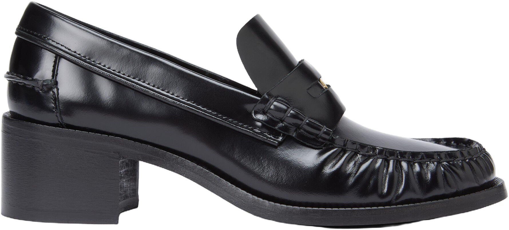 Patent Leather Block Heel Loafers
