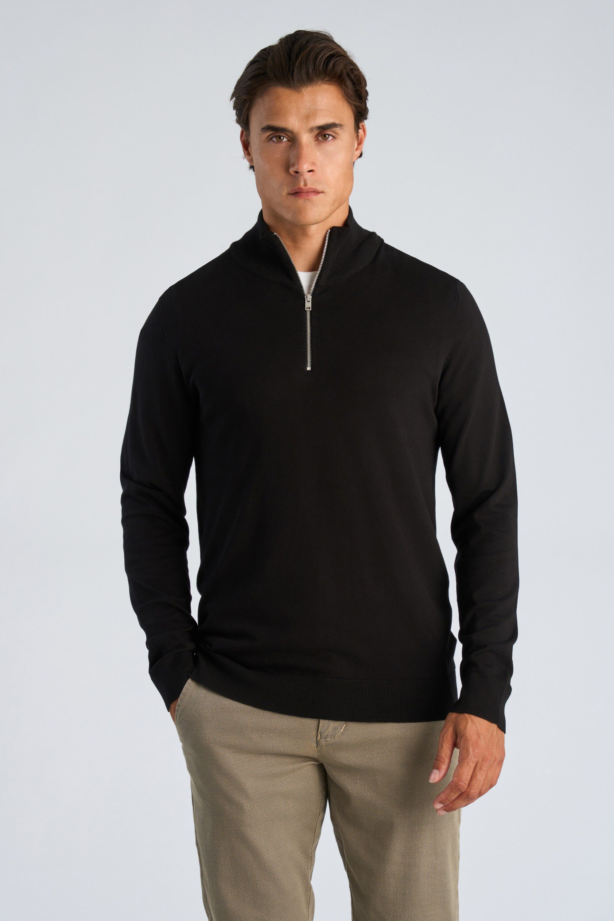Soft viscose blend half zip